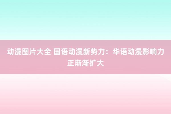动漫图片大全 国语动漫新势力：华语动漫影响力正渐渐扩大