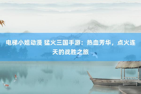 电梯小姐动漫 猛火三国手游：热血芳华，点火连天的战胜之旅