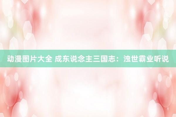 动漫图片大全 成东说念主三国志：浊世霸业听说