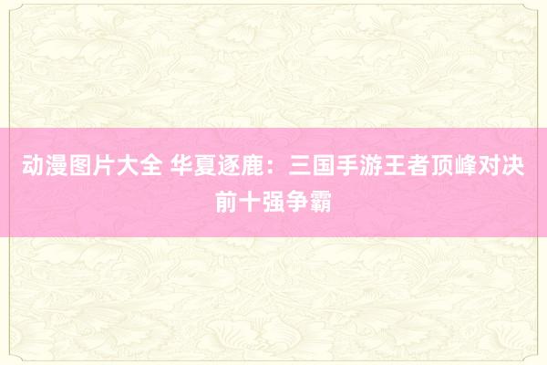 动漫图片大全 华夏逐鹿：三国手游王者顶峰对决前十强争霸