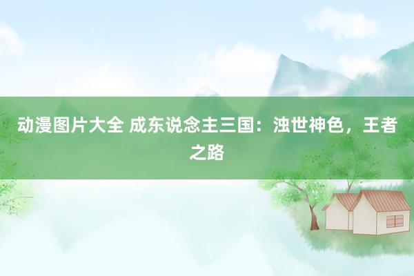 动漫图片大全 成东说念主三国：浊世神色，王者之路