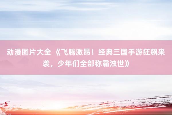动漫图片大全 《飞腾激昂！经典三国手游狂飙来袭，少年们全部称霸浊世》