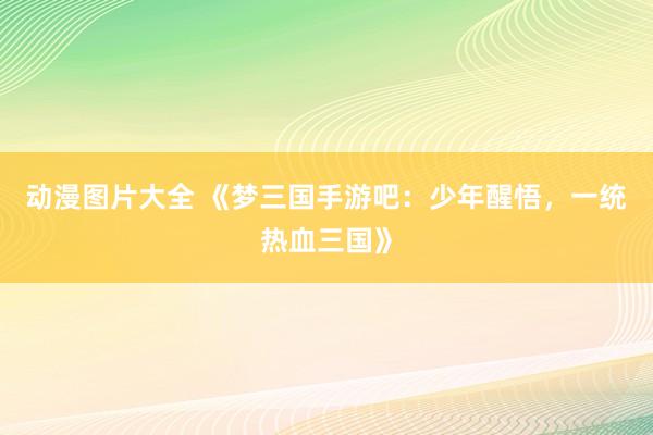动漫图片大全 《梦三国手游吧：少年醒悟，一统热血三国》