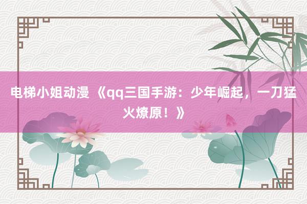 电梯小姐动漫 《qq三国手游：少年崛起，一刀猛火燎原！》