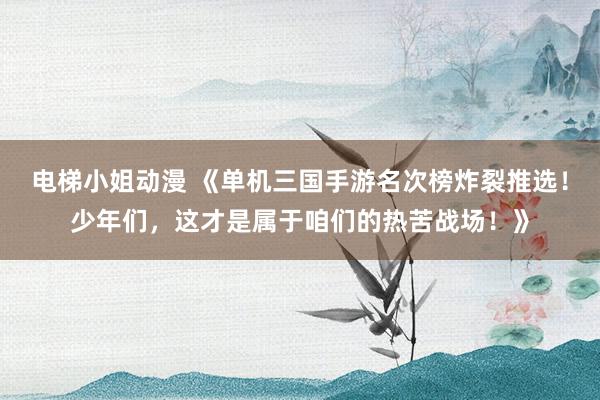 电梯小姐动漫 《单机三国手游名次榜炸裂推选！少年们，这才是属于咱们的热苦战场！》