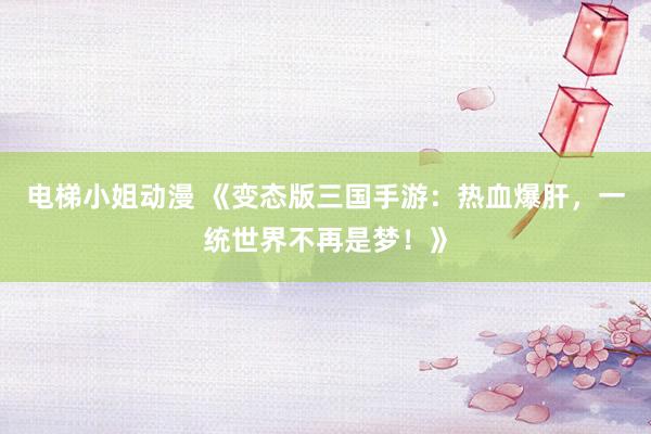 电梯小姐动漫 《变态版三国手游：热血爆肝，一统世界不再是梦！》