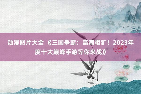 动漫图片大全 《三国争霸：高潮粗犷！2023年度十大巅峰手游等你来战》