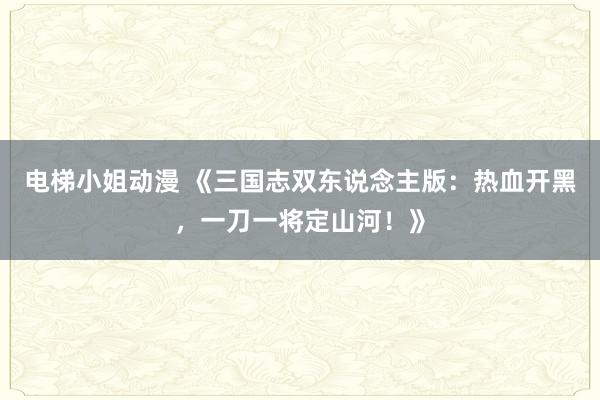 电梯小姐动漫 《三国志双东说念主版：热血开黑，一刀一将定山河！》