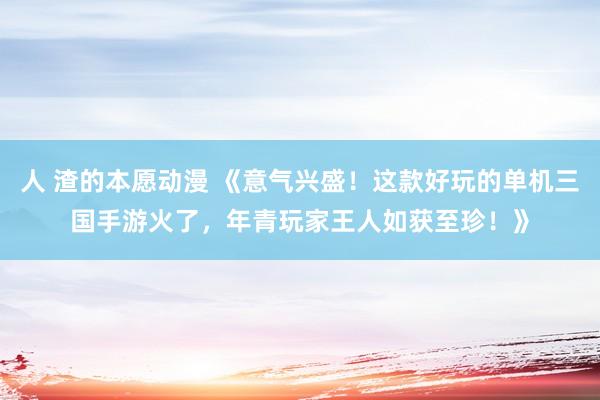 人 渣的本愿动漫 《意气兴盛！这款好玩的单机三国手游火了，年青玩家王人如获至珍！》