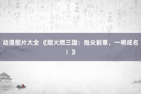 动漫图片大全 《烟火燃三国：指尖割草，一将成名！》